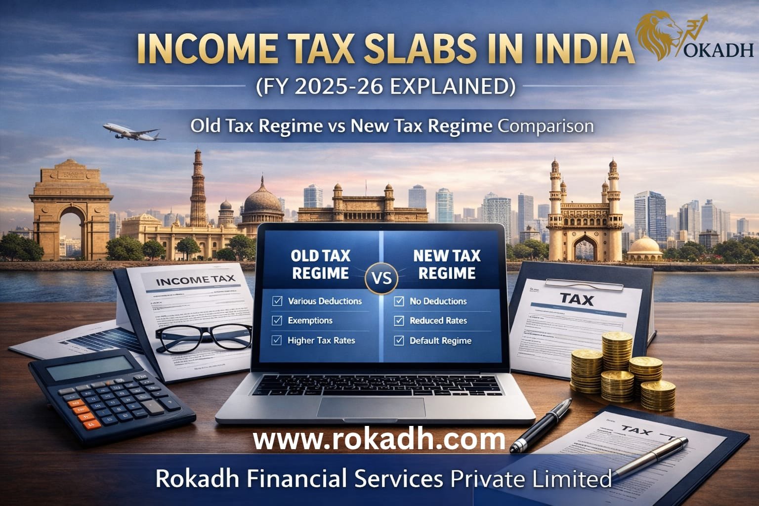 Income Tax Slabs in India (FY 2025-26 Explained) Complete Guide by Rokadh Financial Services Private Limited 