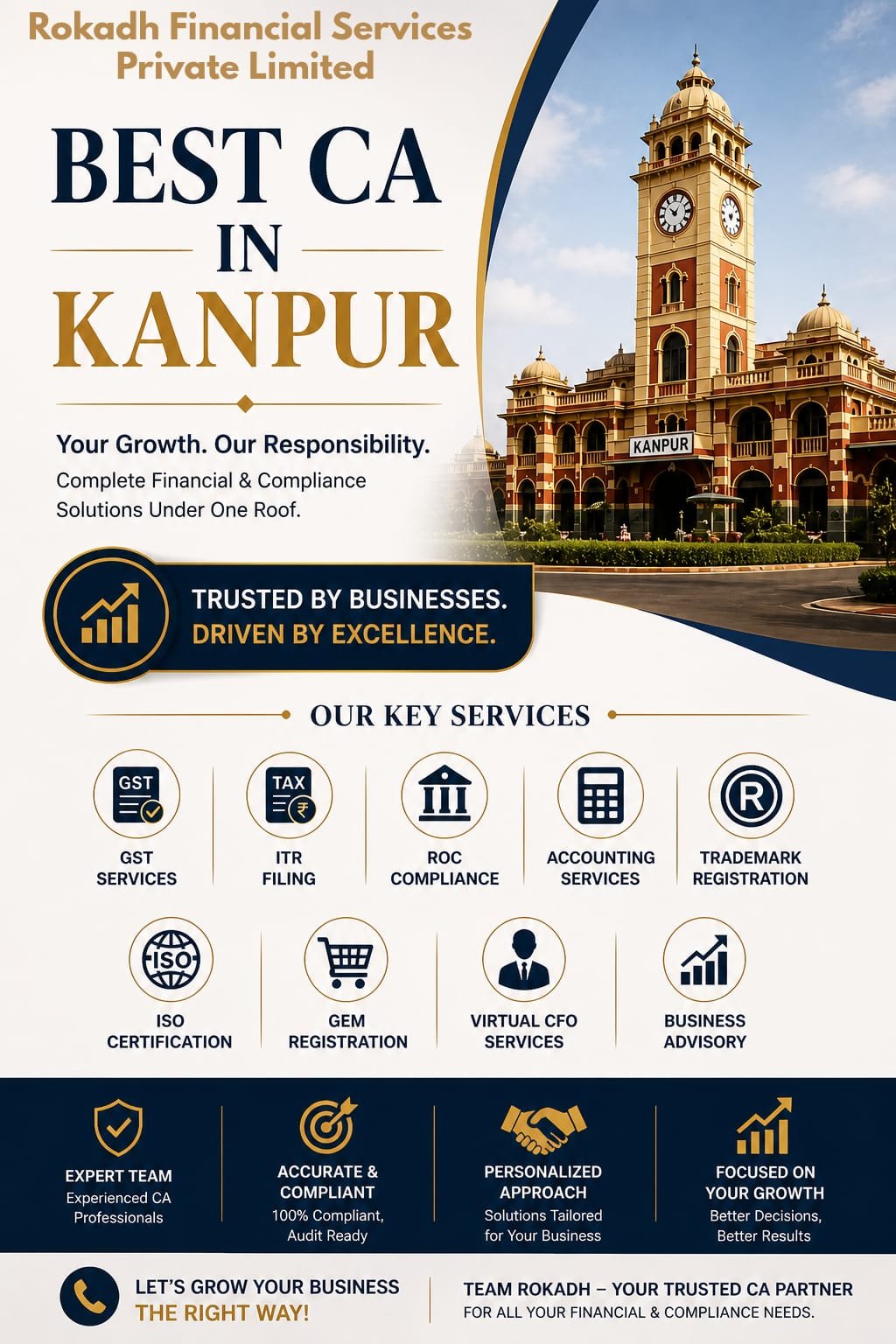 Best CA in Kanpur – Complete Financial & Compliance Partner | Team Rokadh